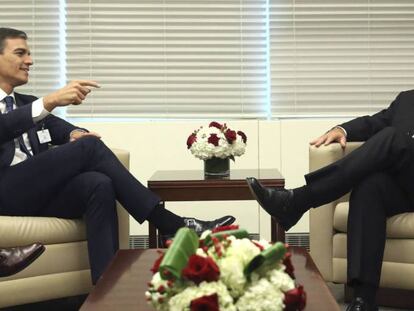 Sánchez junto al presidente de Cuba, Miguel Díaz Canel. 