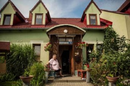 Liběna Kopková outside her home.