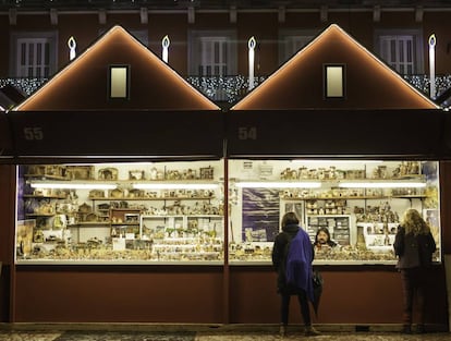 El mercadillo de Navidad de la Plaza Mayor, uno de los reclamos tradicionales de la capital en estas fechas.