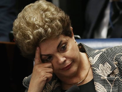 A presidenta afastada Dilma Rousseff, nesta segunda-feira.