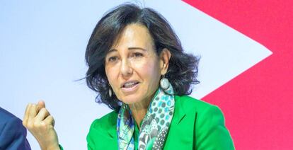 Ana Botín, durante su participación en la junta general de accionistas de Universia.