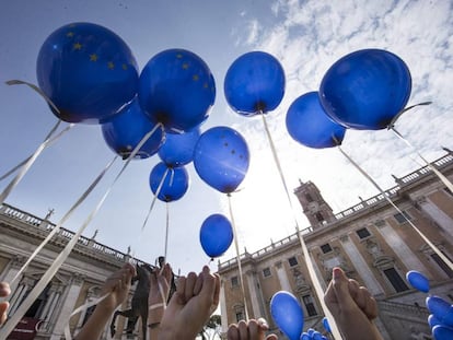 Celebración del Día de Europa en Roma.