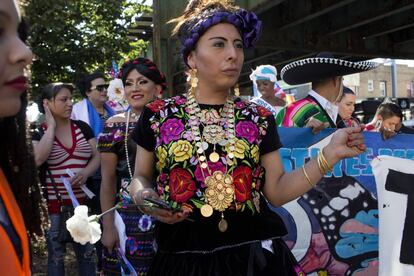 Miembros de la comunidad transgénero latina durante una marcha en Nueva York en contra de la discriminación, el pasado julio.