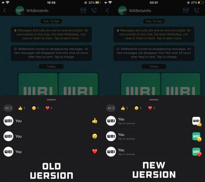 Nuevas reacciones WhatsApp