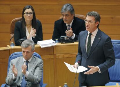 Feijóo durante la sesión de control