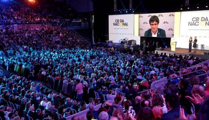 Un momento del acto de La Crida, este sábado, en Manresa.