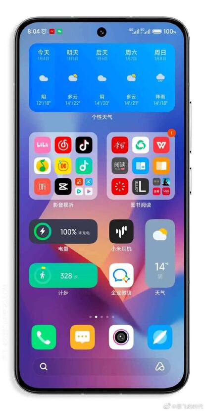 La pantalla de MIUI 14