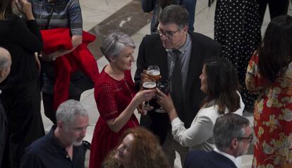 Los periodistas Soledad Alcaide, Guillermo Altares y Pilar Álvarez.