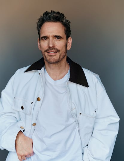 Matt Dillon in a Prada denim jacket and a vintage t-shirt.