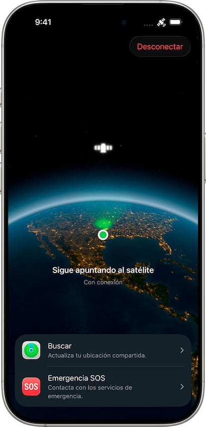 Uso de satélite en un iPhone