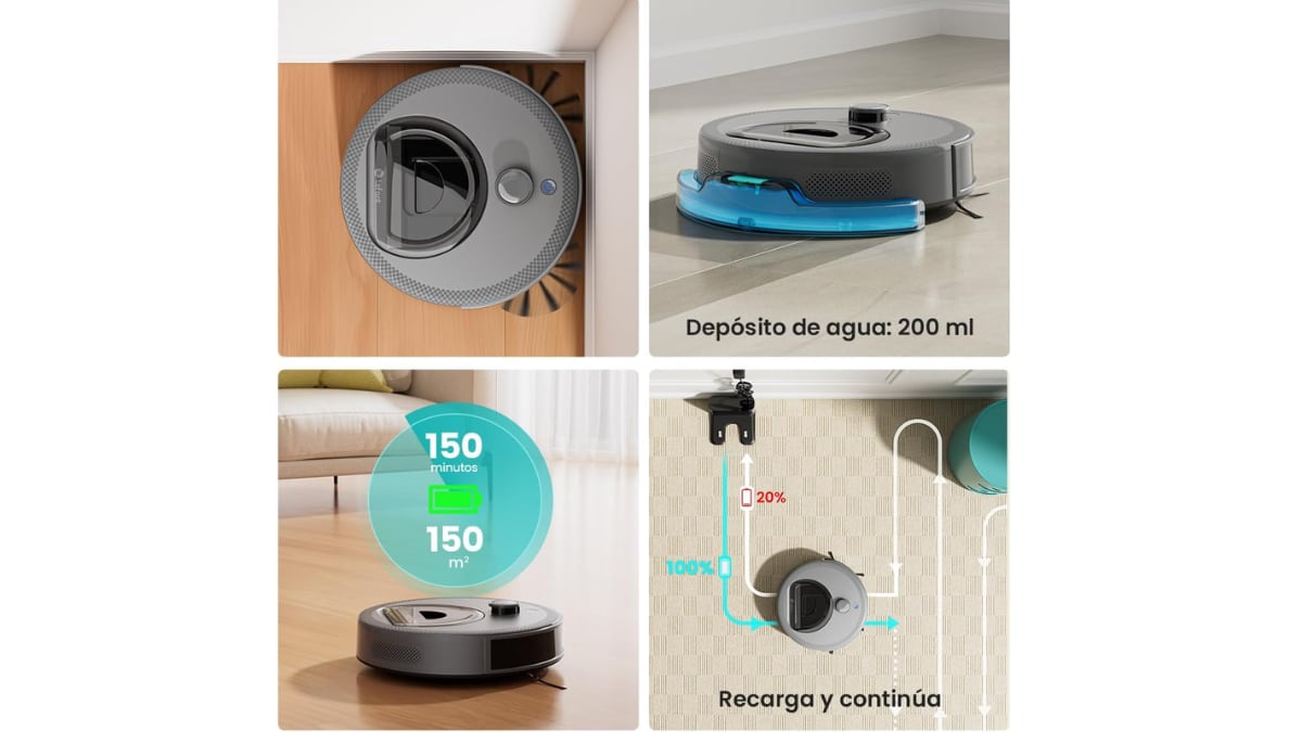 Su sensor de movimiento detecta y esquiva obstáculos.