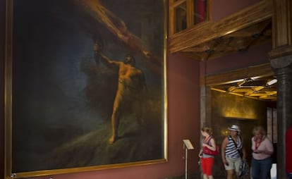 La pintura de Clapés al lloc per al qual va ser pintada, després de ser recuperada i restaurada.
