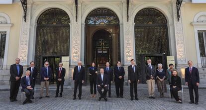 Los galardonados con los premios Fronteras del Conocimiento, en la sede de la Fundación BBVA.