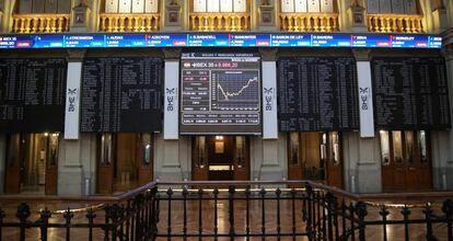 Interior de la Bolsa de Madrid.