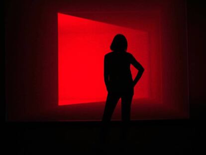 Exposición en el Instituto Valenciano de Arte Moderno, 'La eclosión de la bbstracción'. En la foto una obra de James Turrell