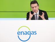 El consejero delegado de Enagás, Arturo Gonzalo, en una presentación de resultados el 20 de febrero de 2024.