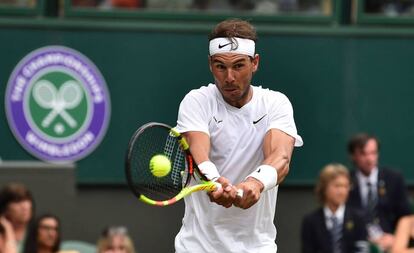 Rafa Nadal, durante su partido de tercera ronda ante Tsonga.