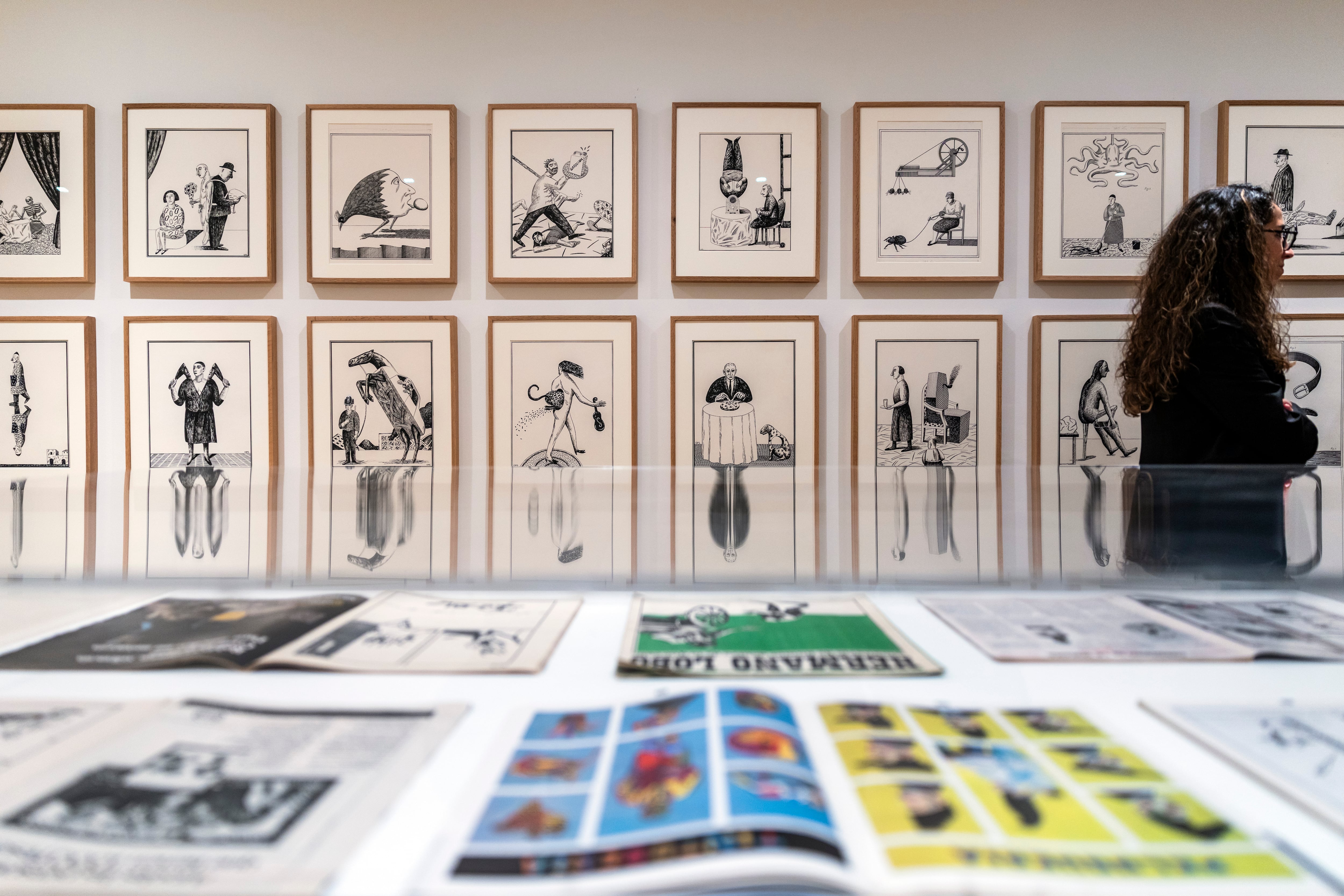 Algunas de las obras del artista en sus tres personalidades: Andrés Rábago, El Roto y OPS.   