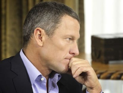 El ciclista estadounidense Lance Armstrong, en un momento de la entrevista.