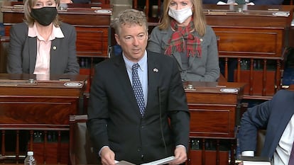 O republicano Rand Paul no Senado dos EUA.