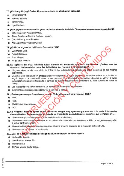 Prueba de las oposiciones de RTVE al puesto de informador canceladas.