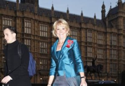 Esperanza Aguirre, anoche, en Londres.