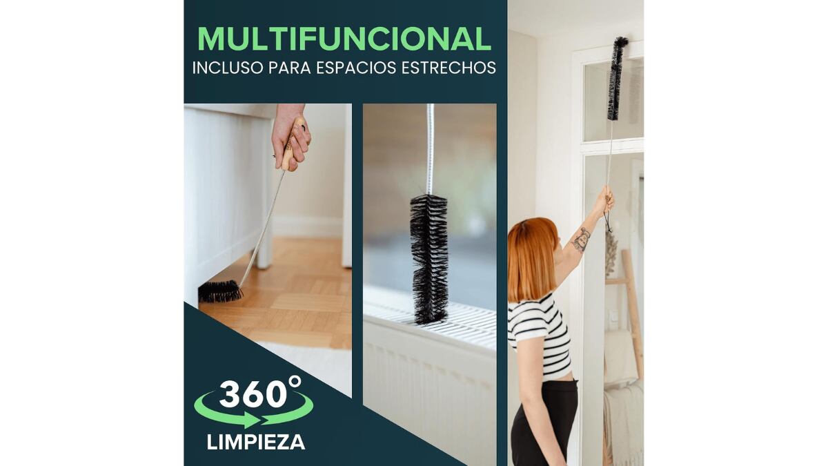 Cuenta con un mango ergonómico fabricado en madera pulida.