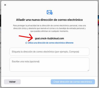 Consigue tu dirección 'fake'.