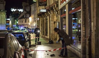 La escena del atropello, en Dijon, este 22 de diciembre