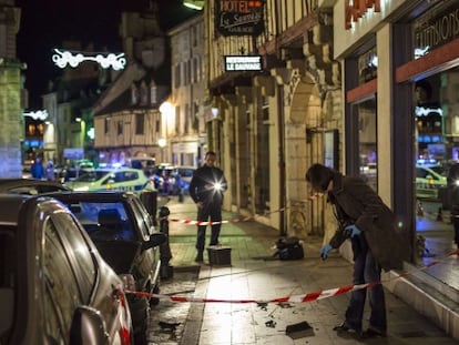 La escena del atropello, en Dijon, este 22 de diciembre