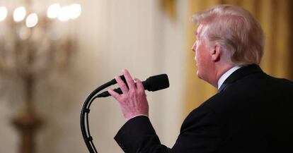 Donald Trump en una conferencia de prensa en la Casa Blanca el pasado día 7.