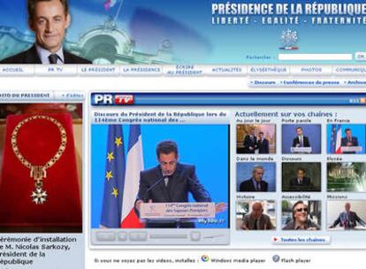 Captura de pantalla de la web oficial de la Presidencia francesa.
