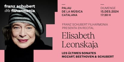 Cartel promocional del recital de piano de Elisabeth Leonskaja en el Palau de la Música Catalana.