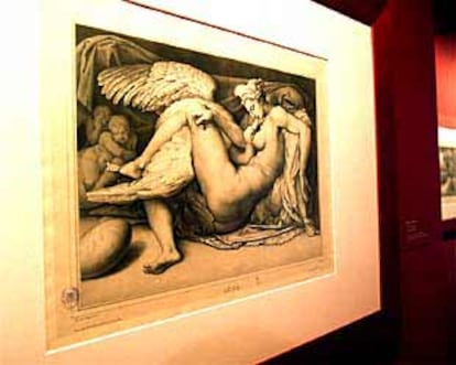<i>Leda y el cisne</i>, a partir de una obra desaparecida de Miguel Ángel.