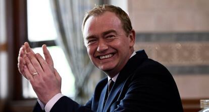 El l&iacute;der liberal democr&aacute;ta, Tim Farron, este viernes en Londres.