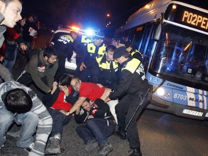 Carga policial en Madrid durante la huelga general de septiembre de 2012.