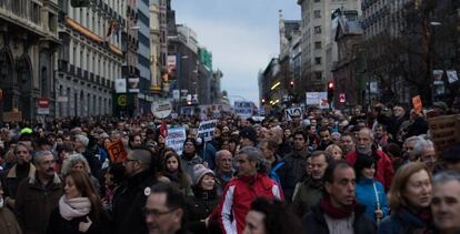 Manifestación de pensionistas en Madrid el pasado 17 de marzo