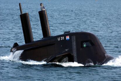 Un submarino alemán U31, durante un ejercicio en el Báltico.