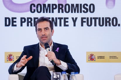 El ministro de Economía, Carlos Cuerpo participa en una jornada por la igualdad en la empresa, el pasado jueves en Madrid.