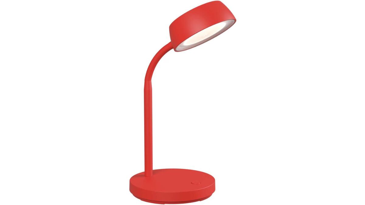 Flexo en color rojo con luz led.