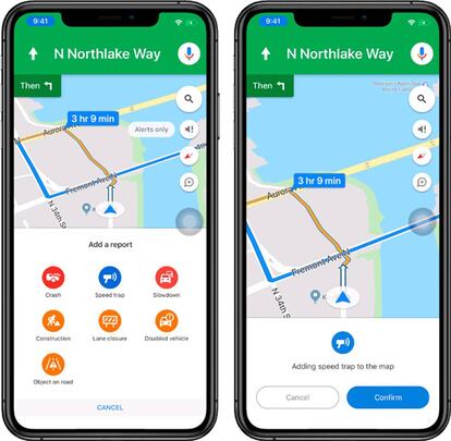 Reportar incidencias de tráfico con Google Maps.