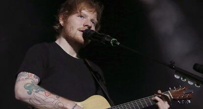 Ed Sheeran, durante su concierto en Madrid.