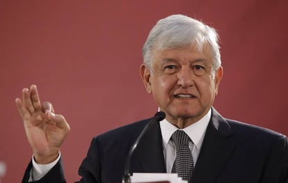 López Obrador, durante una de sus ruedas de prensa.