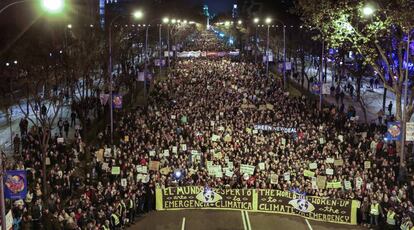 Marcha a favor de la lucha contra el cambio climático en Madrid.