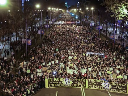 Marcha a favor de la lucha contra el cambio climático en Madrid.