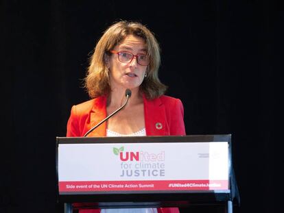 Teresa Ribera, ministra para la Transición Ecológica, en Nueva York en septiembre pasado.