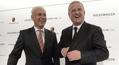 Martin Winterkorn, presidente de Volkswagen y Matthias Mueller, consejero delegado de Porsche.