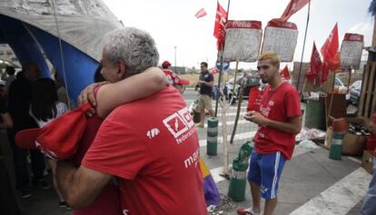 Empleados de Coca Cola celebran en Madrid la nulidad del ERE. 