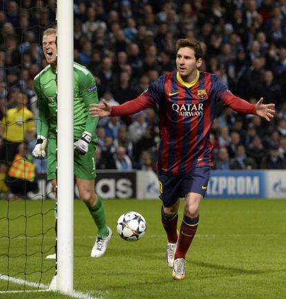 Messi celebra el 0a 1