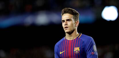 Denis, durante un partido de la Champions con el Barça.